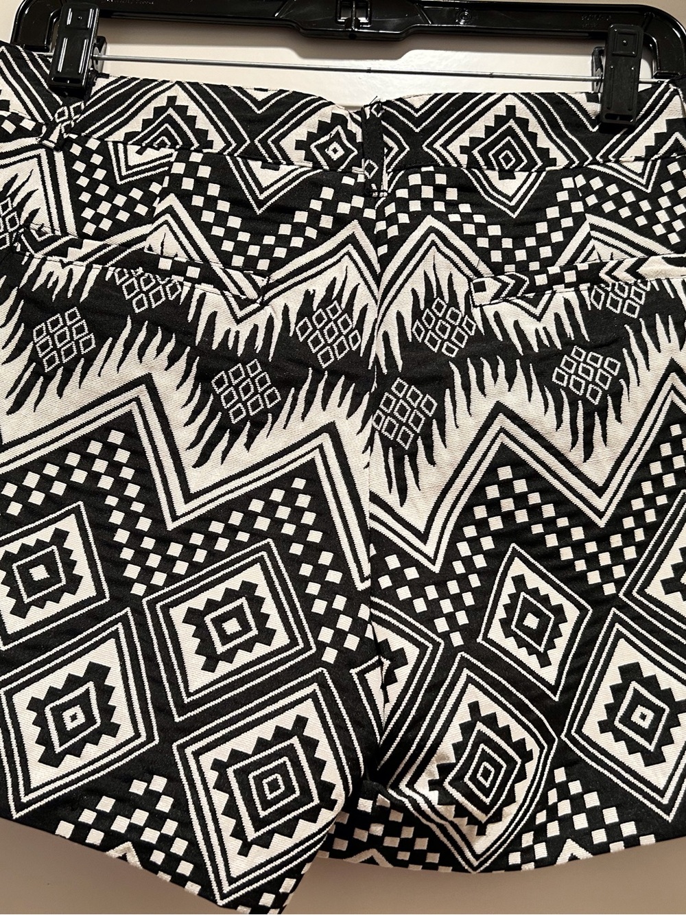 Dalia Black and White Geometric Shorts